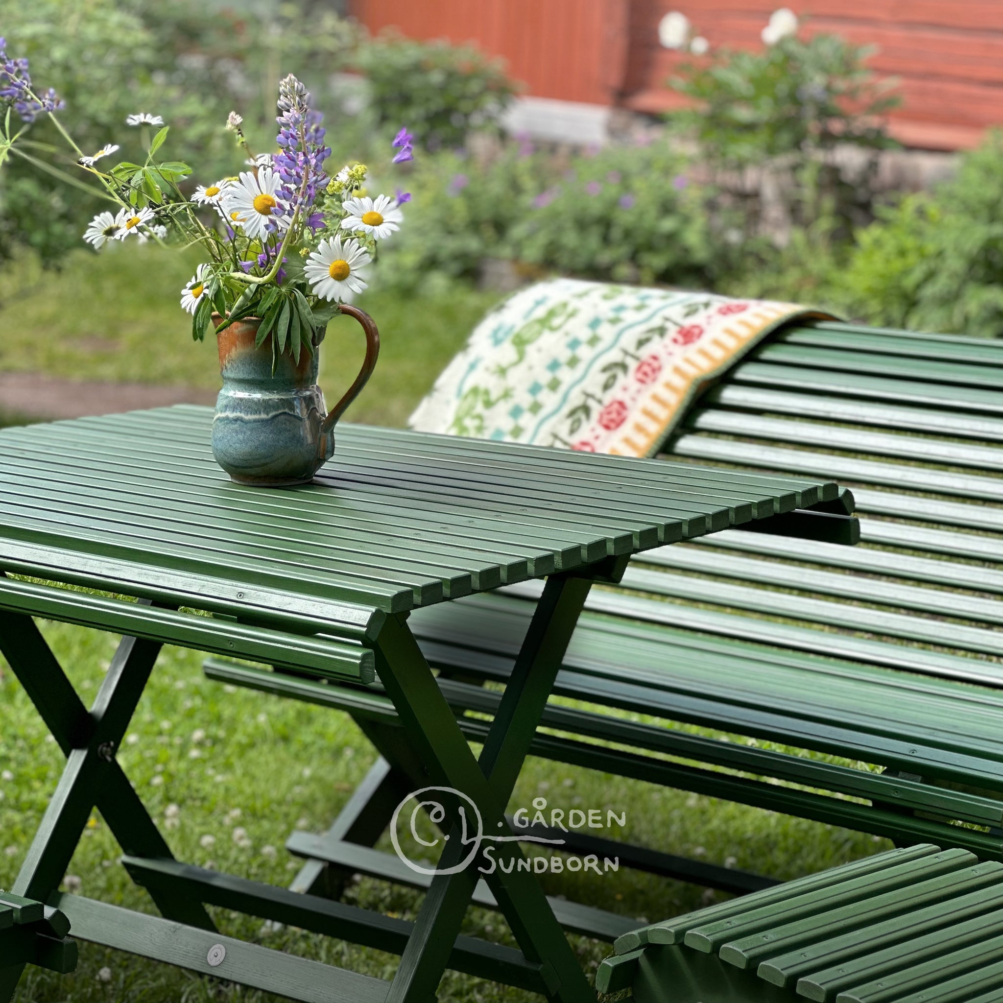 Carl Larsson trädgårdsmöbler i grönt